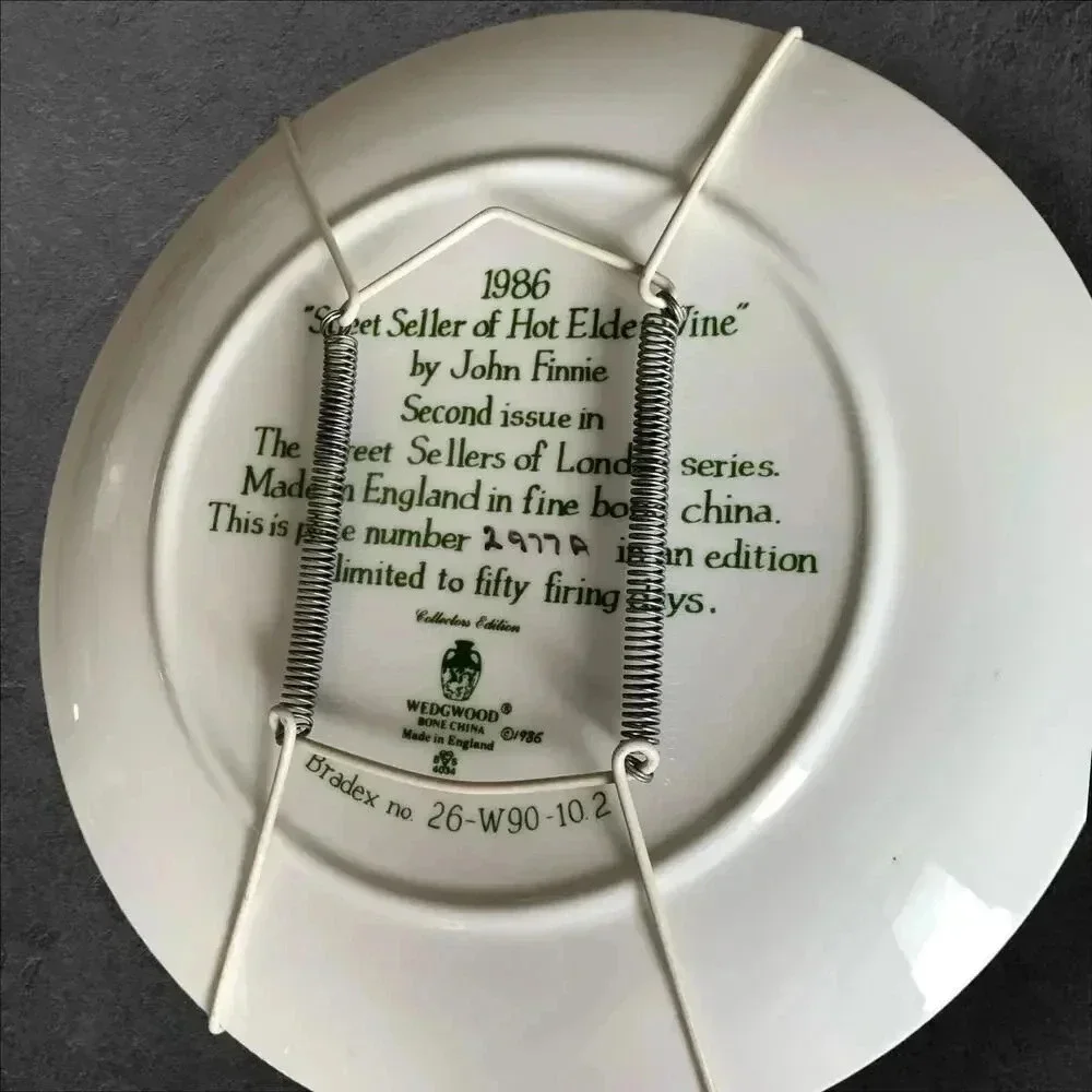 Wedgwood Collectors Plate 1986 Street Seller of Hot Elder Wine By John Finnie